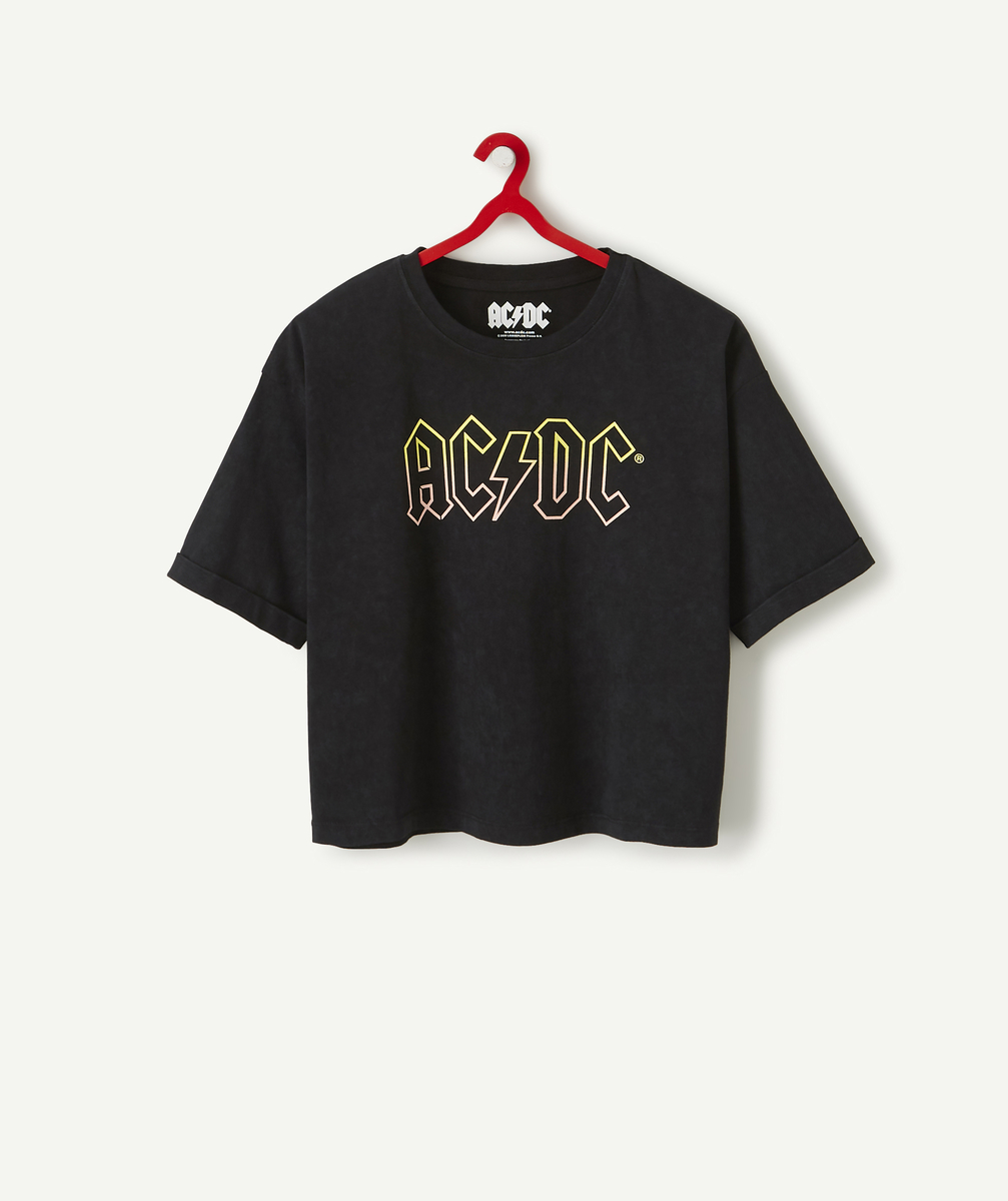 Le t-shirt noir acdc ® en coton biologique - XXS