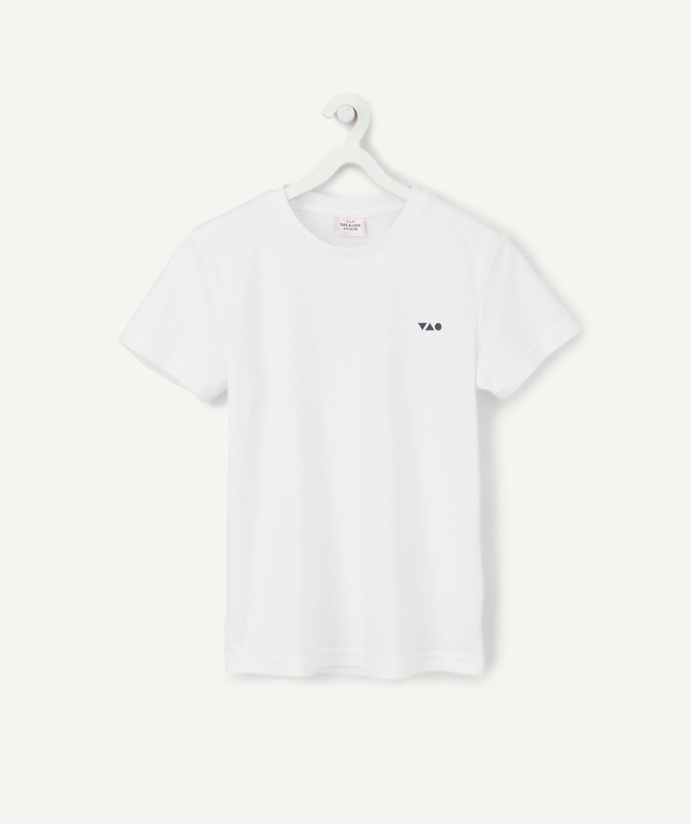 T-shirt garçon en coton blanc avec logo tao floqué - 2 A