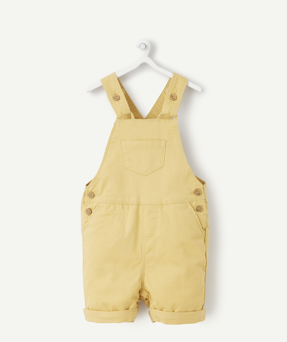 Salopette courte jaune bébé garçon avec poches - 36 M