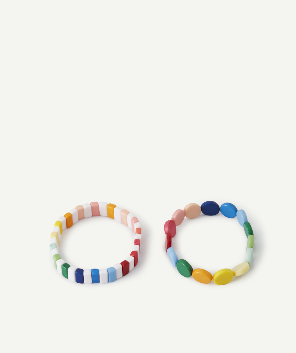 Lot de 2 bracelets perlés colorées fille - TU