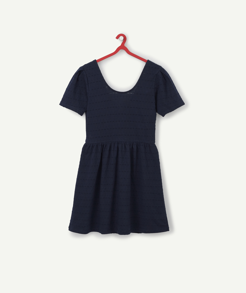La robe bleu marine ajourée - XXS