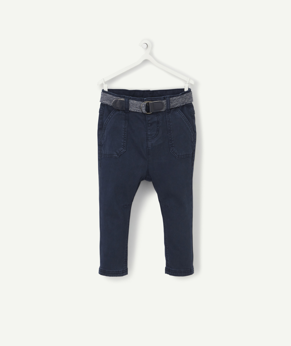 Pantalon droit belu marine bébé garçon avec ceinture et poches - 9 M