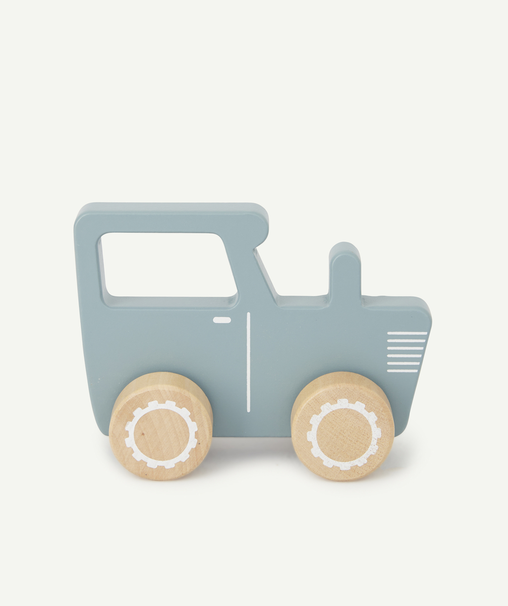 Tracteur bleu en bois - TU