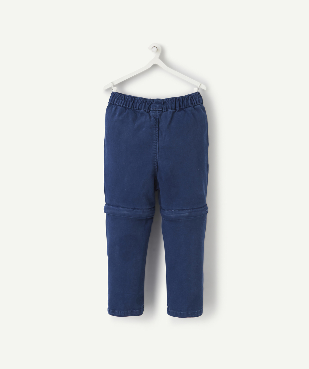 Pantalon chino évolutif bleu marine avec cordons en fibres recyclées - 18-36M
