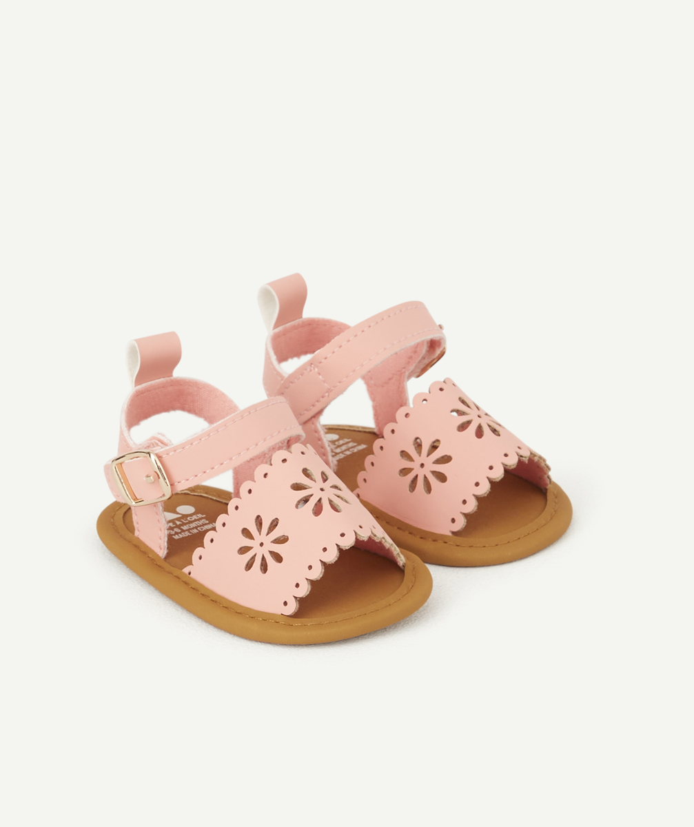 Chaussons style sandales bébé fille rose - 6-12 M