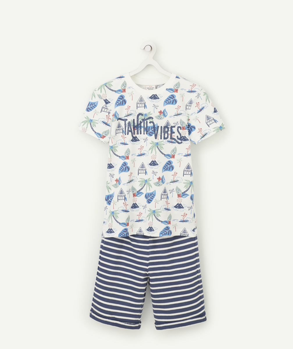 Pyjama garçon en fibres recyclées thème summer / ile / palmier - 2 A