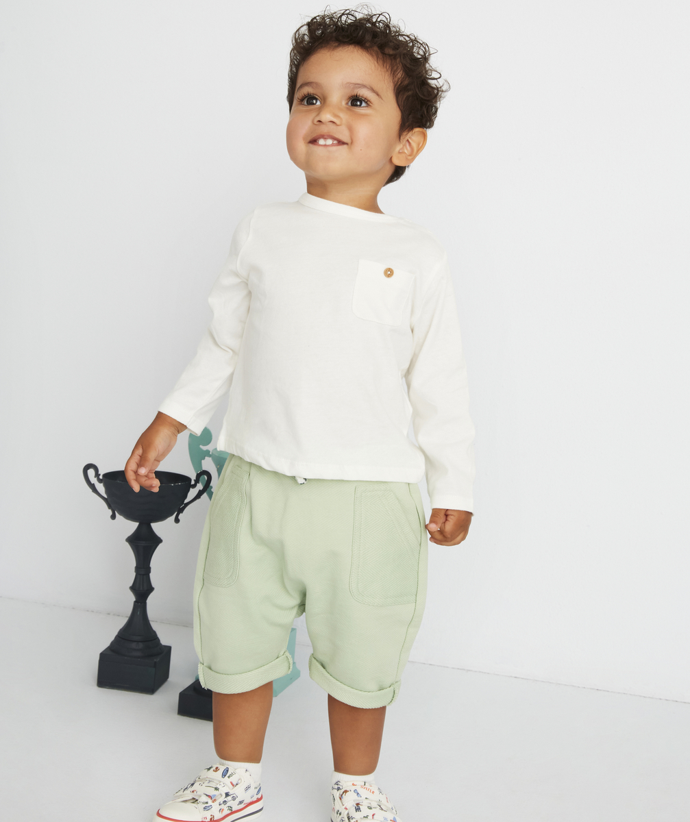 Bermuda sarouel vert bébé garçon - 3 M