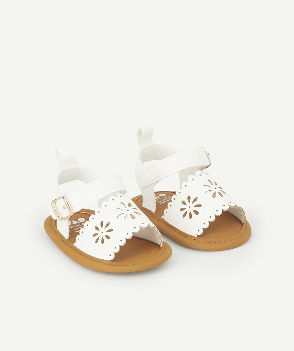 Chaussons bébé fille style sandales blanches ajourées - 12-18 M