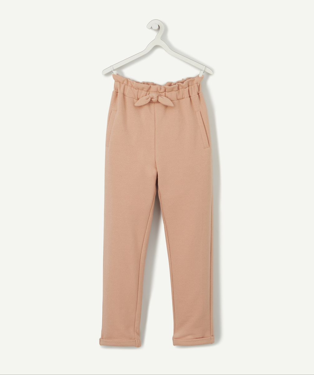 Jogging couleur pêche avec noeud et pois pailletés fille - 4 A