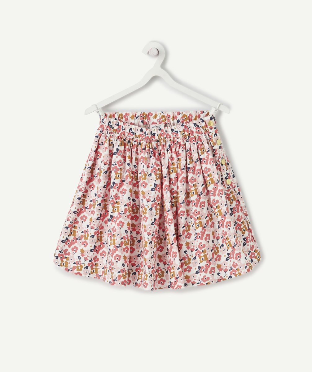 Jupe tournante en viscose responsable imprimée fleurie fille - 4 A