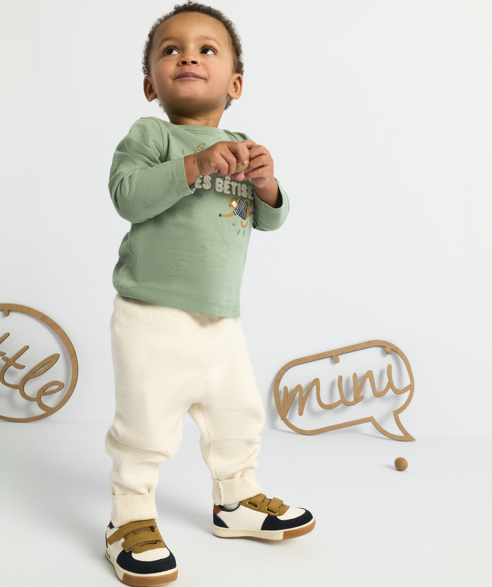 Pantalon de jogging bébé garçon en maille écru - 12 M