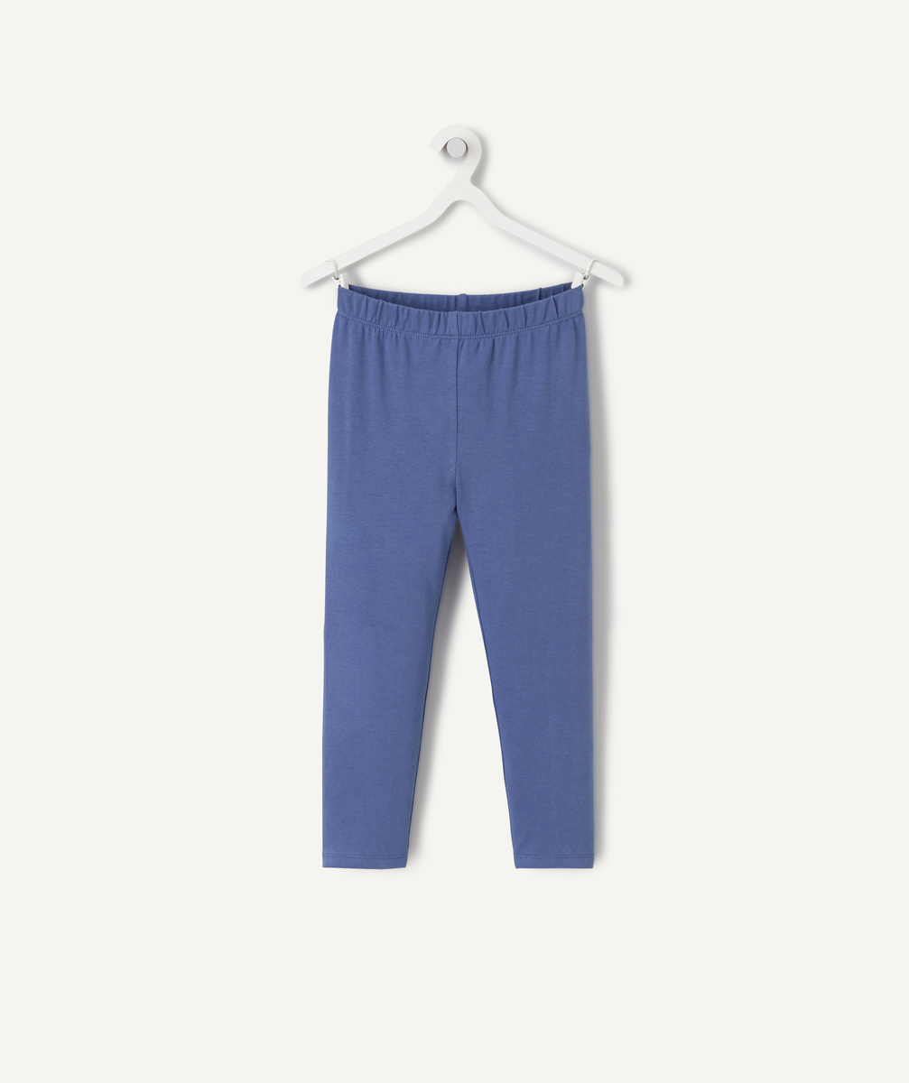 Legging court fille en fibres recyclées bleu - 4 A