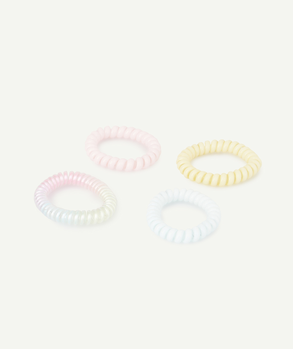 Lot de 4 élastiques spirales fille colorés - TU