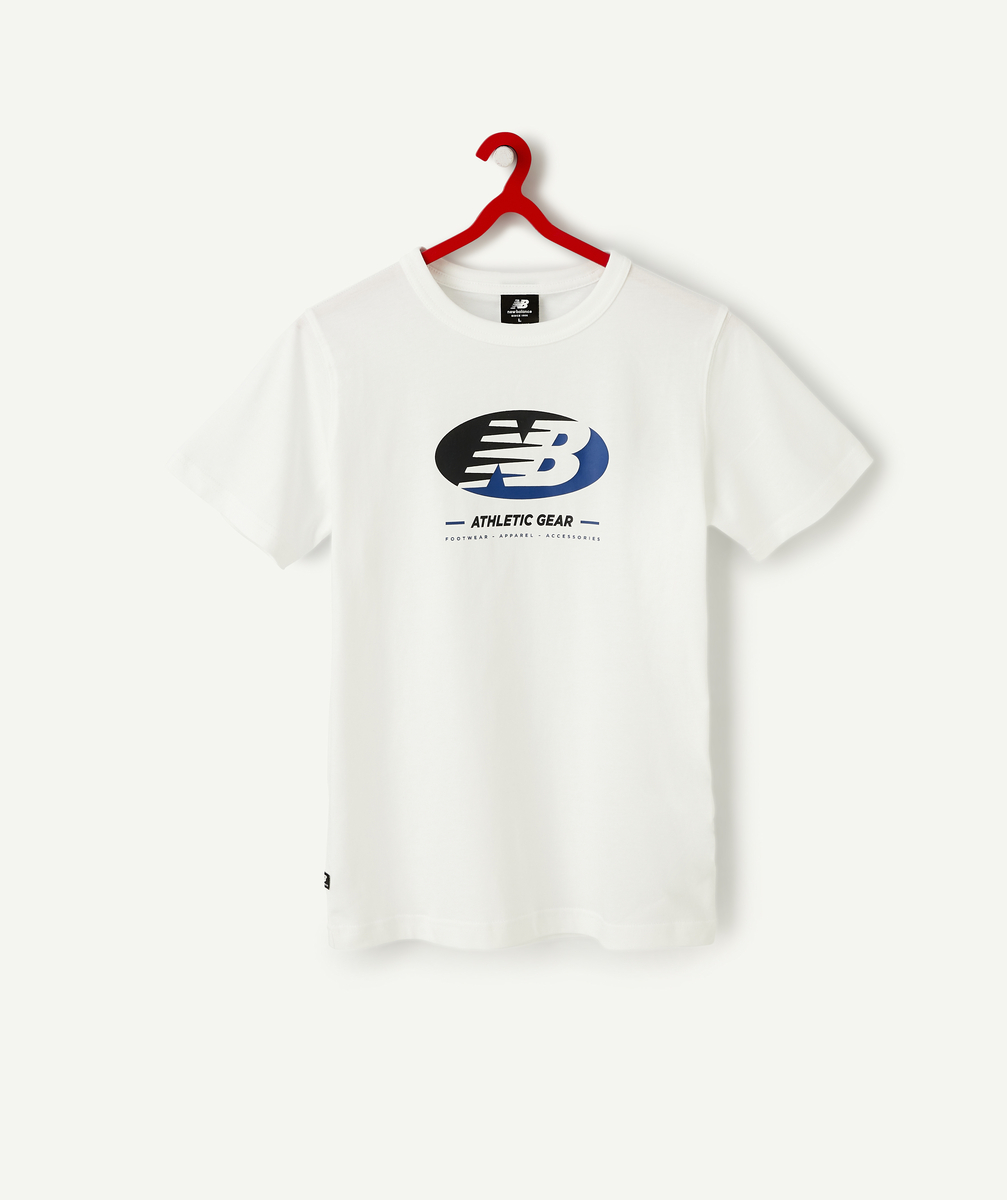 T-shirt blanc garçon essentials stacked logo graphic - M