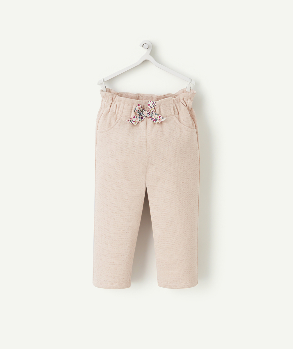 Pantalon de jogging bébé fille en molleton rose pailleté - 36 M