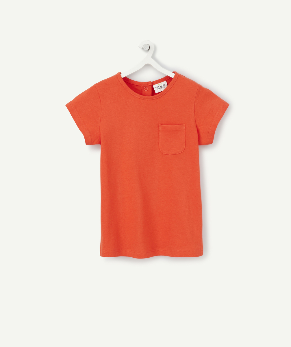 T-shirt bébé fille en coton bio rouge - 36 M