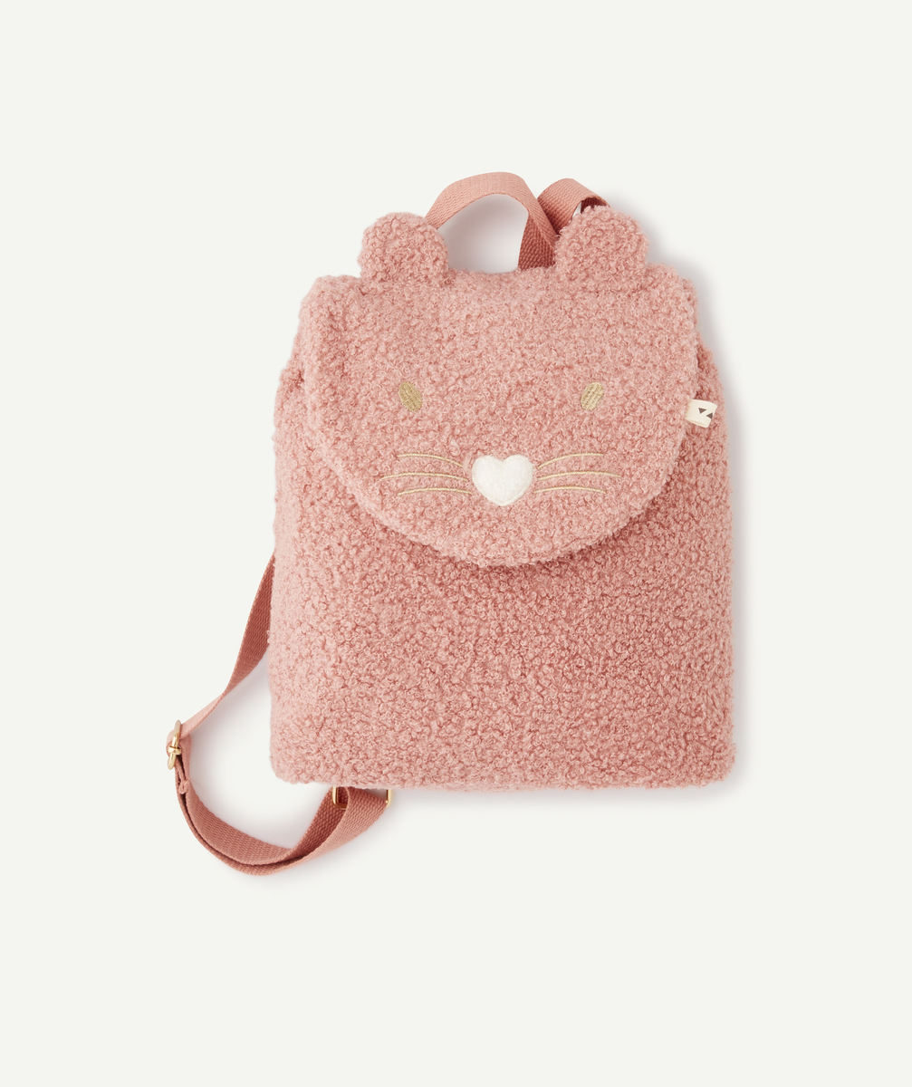 Sac à dos souris bébé fille en bouclette rose avec petites oreilles - TU