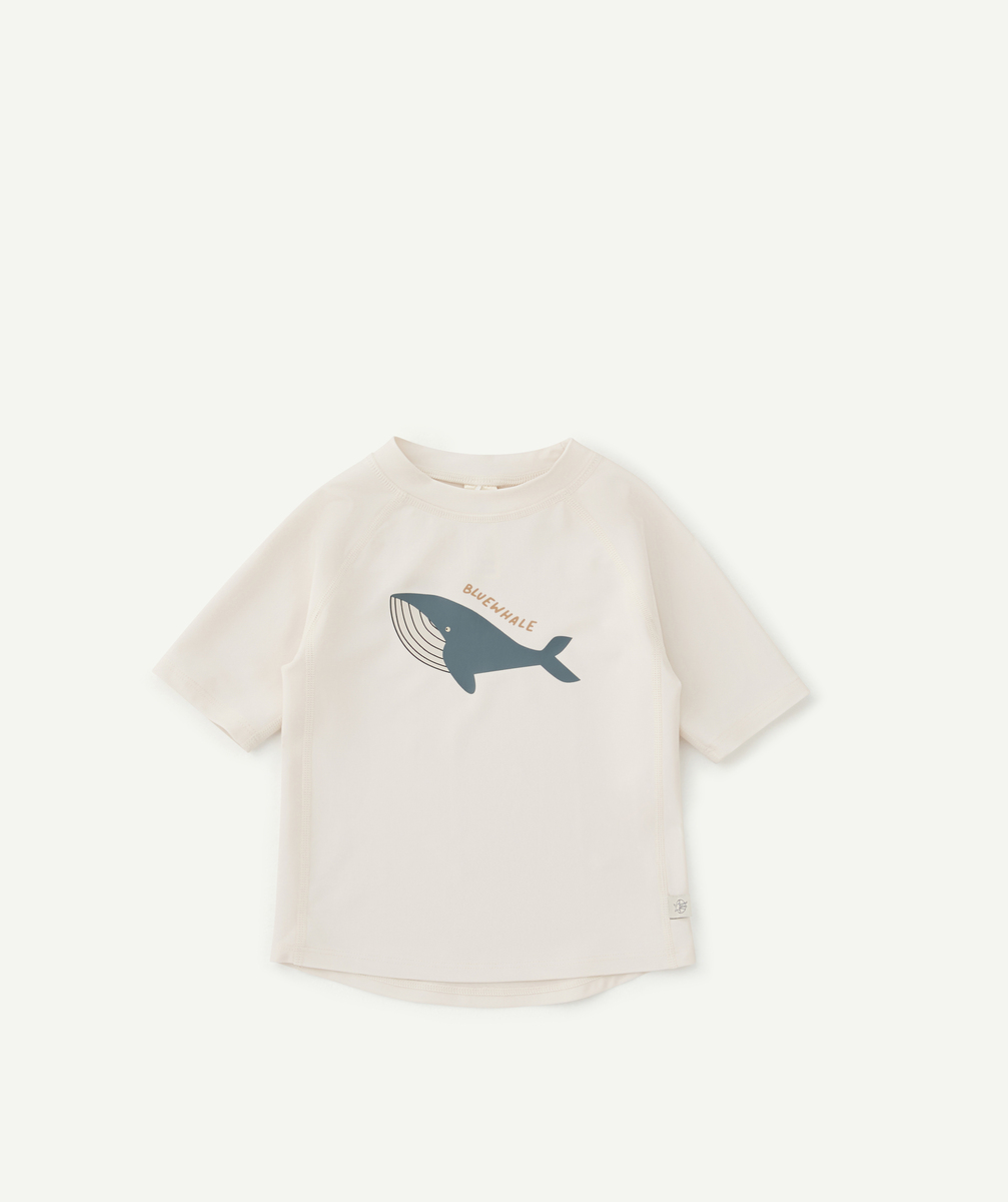 T-shirt anti-uv bébé écru imprimé baleine - 3-6 M