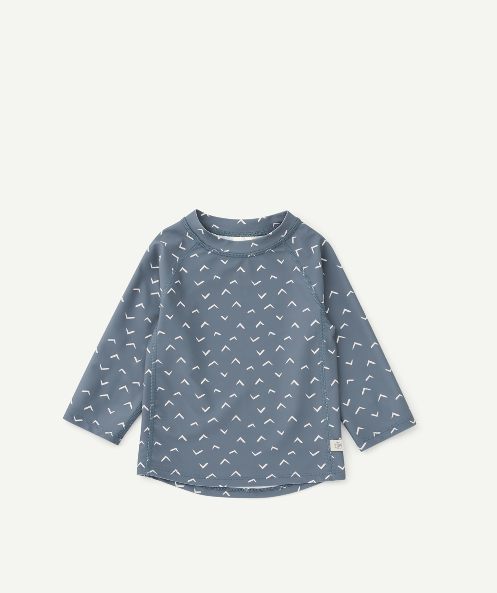 T-shirt anti-uv bébé bleu imprimé blanc - 19-24M